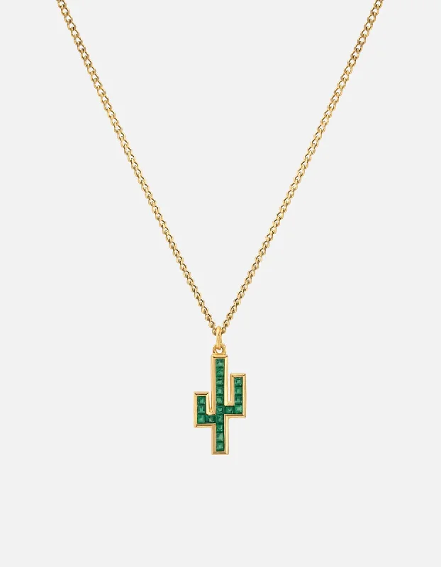 Exclusive Men's Necklaces & Pendants for the Modern Gentleman-Cactus Onyx Necklace, Gold Vermeil Exclusive Men's Necklaces & Pendants for the Modern Gentleman-Cactus Onyx Necklace, Gold Vermeil