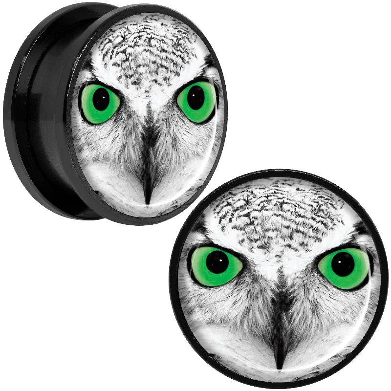 Women's Earrings – Elegant Designs for Every Personality--Black White Owl Black Anodized Screw Fit Plug Set 20mm Women's Earrings – Elegant Designs for Every Personality--Black White Owl Black Anodized Screw Fit Plug Set 20mm