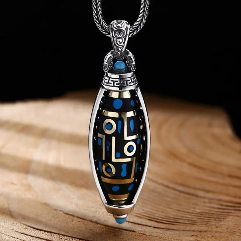 Shop Classic Women's Necklaces & Pendants with a Modern Twist-Buddha Stones Tibetan Om Mani Padme Hum Nine-Eye Dzi Bead Pattern Peace Purity Rotatable Necklace Pendant Shop Classic Women's Necklaces & Pendants with a Modern Twist-Buddha Stones Tibetan Om Mani Padme Hum Nine-Eye Dzi Bead Pattern Peace Purity Rotatable Necklace Pendant