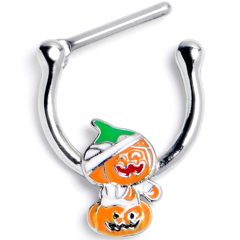 Women's Earrings – Elegant Designs for Every Personality--16 Gauge 5/16 Mummy Pumpkin Jack OLantern Cartilage Clicker