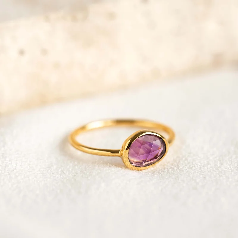Chic Women's Rings for Fashion-Forward Looks-Amethyst Ring - Iris