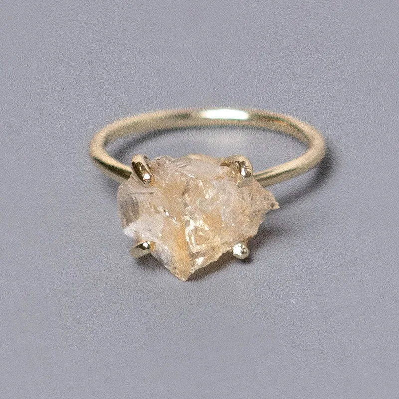 Chic Women's Rings for Fashion-Forward Looks-Citrine Raw Freeform Gold or Silver Ring Chic Women's Rings for Fashion-Forward Looks-Citrine Raw Freeform Gold or Silver Ring