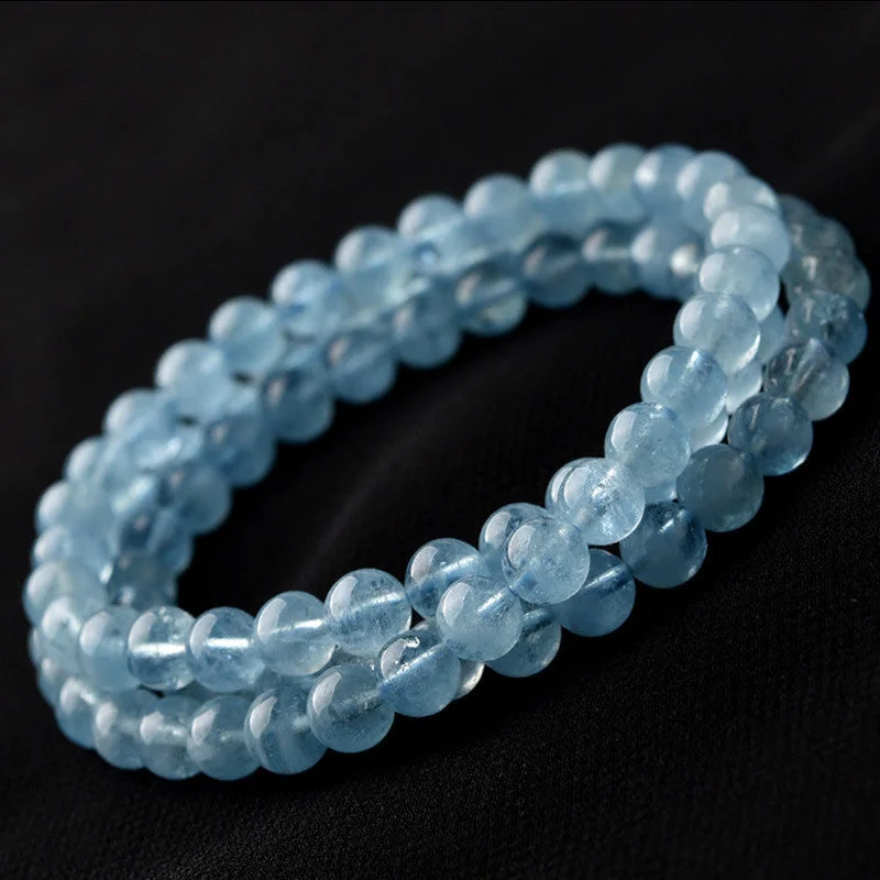 Luxury Silver Bangles for Women-Buddha Stones Natural Aquamarine Peace Healing Bracelet Luxury Silver Bangles for Women-Buddha Stones Natural Aquamarine Peace Healing Bracelet