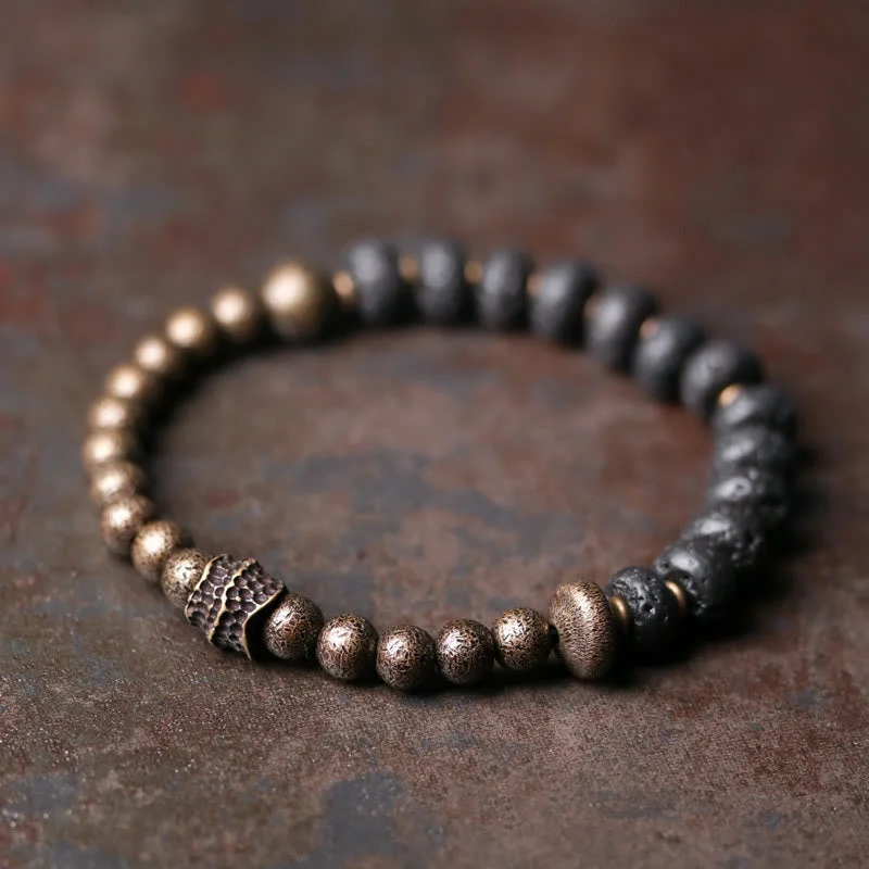 Personalized Braided Leather Bracelets for Men-Buddha Stones Lava Rock Beads Adsorb Negative Energy Copper Bracelet Personalized Braided Leather Bracelets for Men-Buddha Stones Lava Rock Beads Adsorb Negative Energy Copper Bracelet