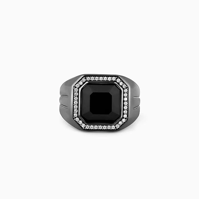 Chic Women's Rings for Fashion-Forward Looks-Black Rhodium Reserved Ring For Him
