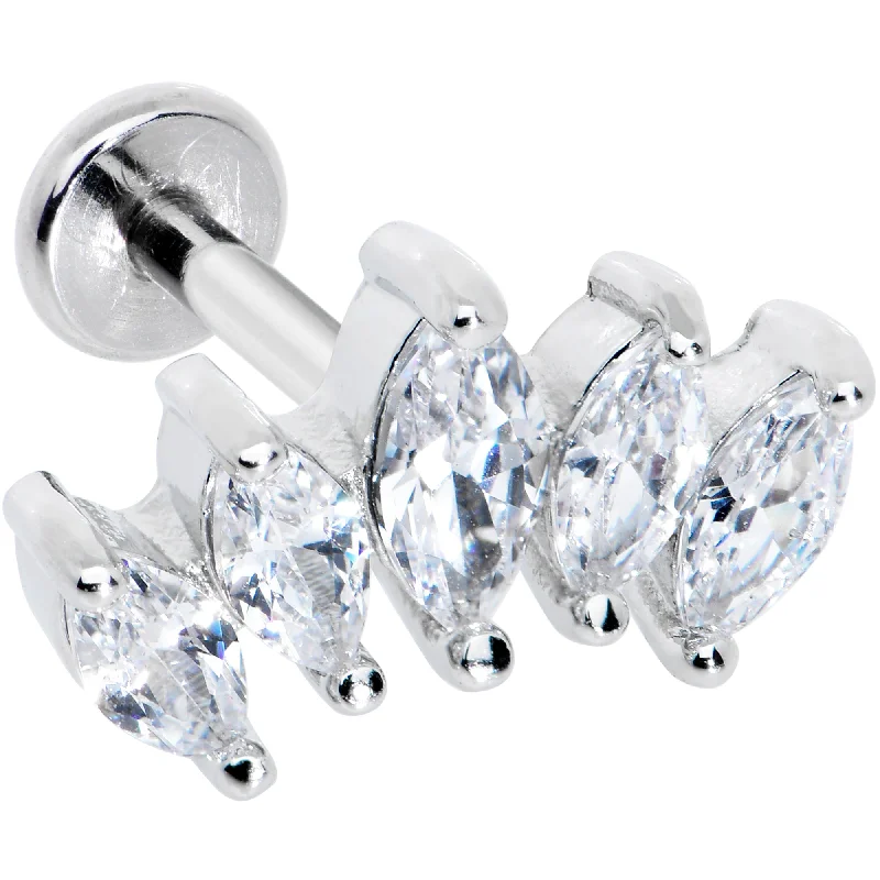 Beautiful Lip Rings with Creative Features16 Gauge 1/4 Clear CZ Gem Fan Internally Threaded Labret Monroe Tragus Beautiful Lip Rings with Creative Features16 Gauge 1/4 Clear CZ Gem Fan Internally Threaded Labret Monroe Tragus
