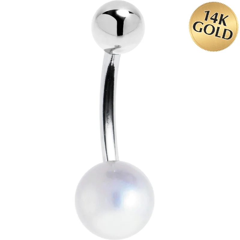 Stunning Belly Rings for Unique Looks -16 Gauge Solid 14KT White Gold TOP MOUNT Cubic Zirconia LILY DROP Belly Ring Stunning Belly Rings for Unique Looks -16 Gauge Solid 14KT White Gold TOP MOUNT Cubic Zirconia LILY DROP Belly Ring