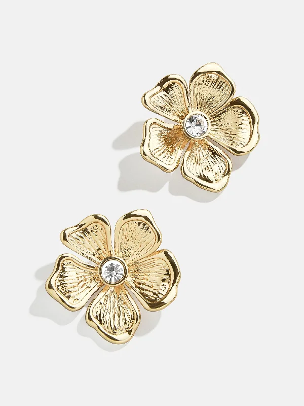 Women's Earrings – Elegant Designs for Every Personality--Baby Bloomer Earrings - Gold/Pavé