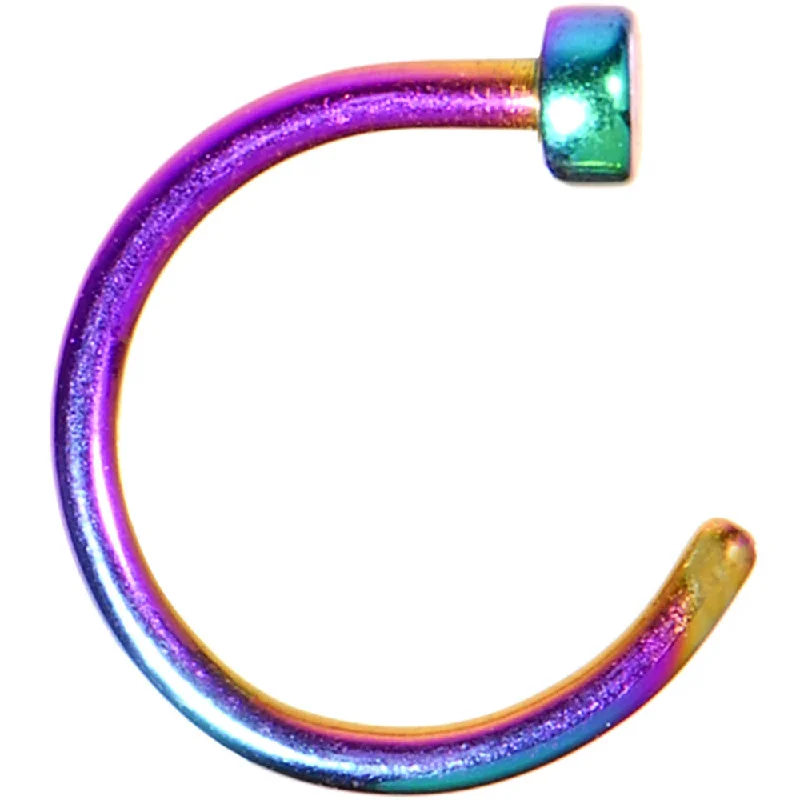 Nose Rings for Septum Piercing -20 Gauge 5/16 Rainbow Anodized Titanium Nose Hoop