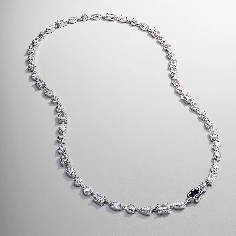 Exclusive Men's Necklaces & Pendants for the Modern Gentleman-Mixed Cluster Linked Necklace (Silver) Exclusive Men's Necklaces & Pendants for the Modern Gentleman-Mixed Cluster Linked Necklace (Silver)