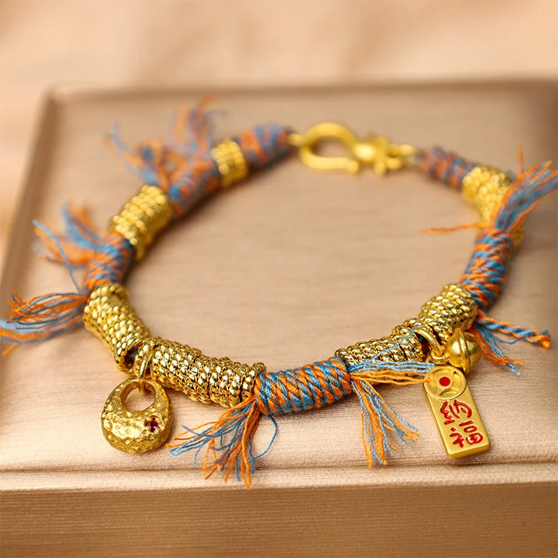 Women's Beaded Bangle Bracelets-Buddha Stones Handmade Tibetan Lucky Fortune Multicolored Rope Braid Bracelet Women's Beaded Bangle Bracelets-Buddha Stones Handmade Tibetan Lucky Fortune Multicolored Rope Braid Bracelet