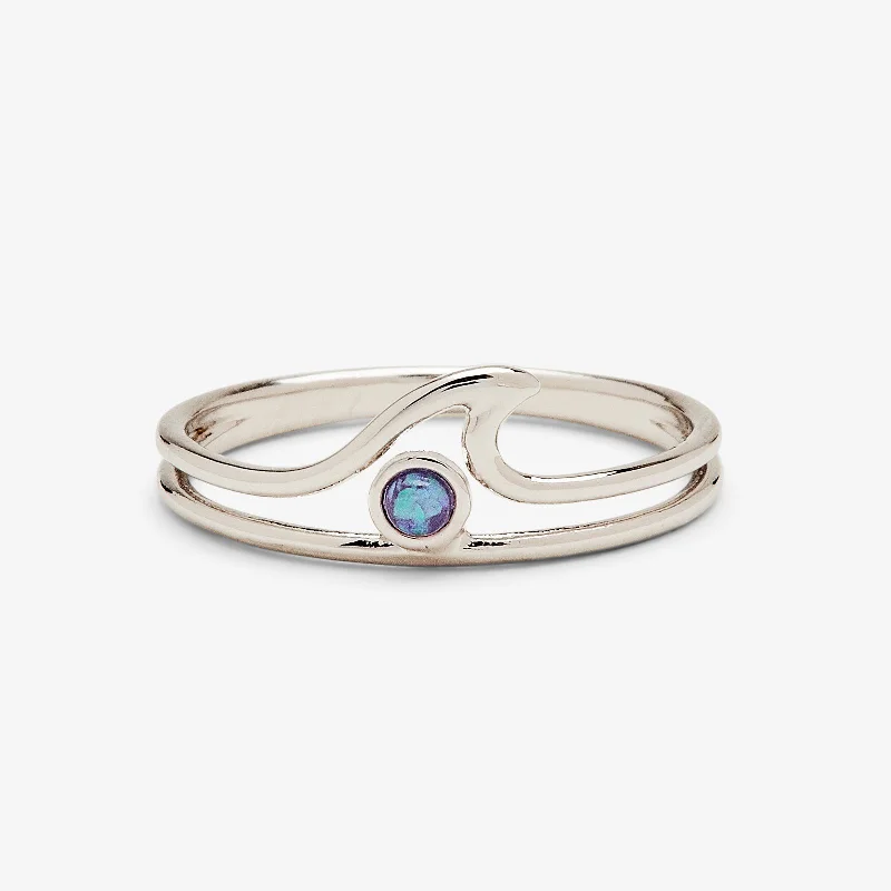 Chic Women's Rings for Fashion-Forward Looks-Opal Wave Ring