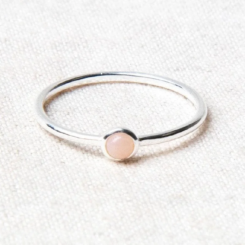 Chic Women's Rings for Fashion-Forward Looks-Pink Opal Silver or Gold Ring