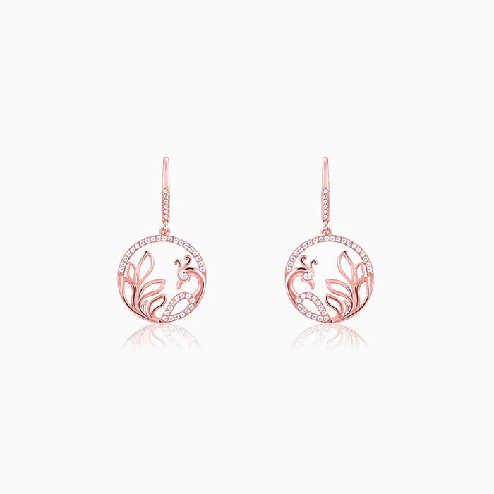 Women's Earrings – Elegant Designs for Every Personality--Rose Gold Mayura Hoop Earrings