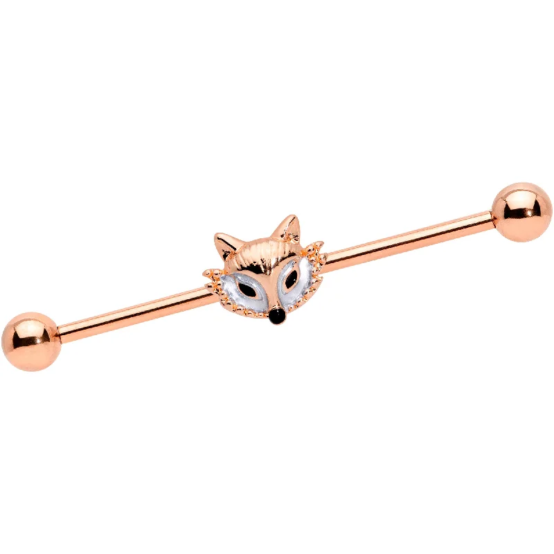 Women's Earrings – Elegant Designs for Every Personality--14 Gauge Rose Gold Tone Fashion Fox Industrial Barbell 38mm Women's Earrings – Elegant Designs for Every Personality--14 Gauge Rose Gold Tone Fashion Fox Industrial Barbell 38mm