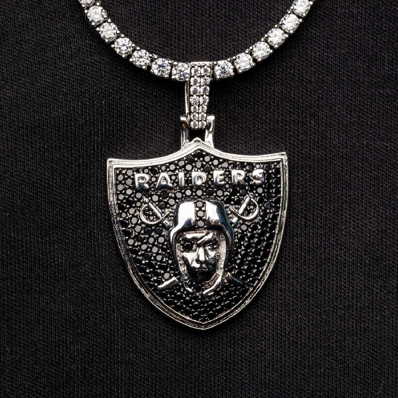 Adjustable Beaded Bracelets for Men-Las Vegas Raiders Official NFL Pendant