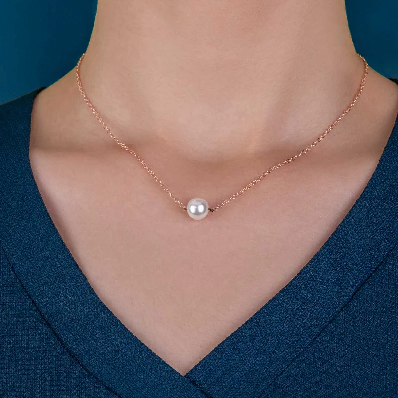 Women's Earrings – Elegant Designs for Every Personality--Aphrodite Rose Gold Shell Pearl Necklace