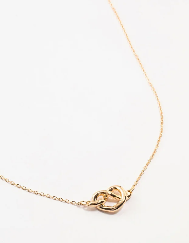 Shop Classic Women's Necklaces & Pendants with a Modern Twist-Gold Dainty Knotted Necklace Shop Classic Women's Necklaces & Pendants with a Modern Twist-Gold Dainty Knotted Necklace