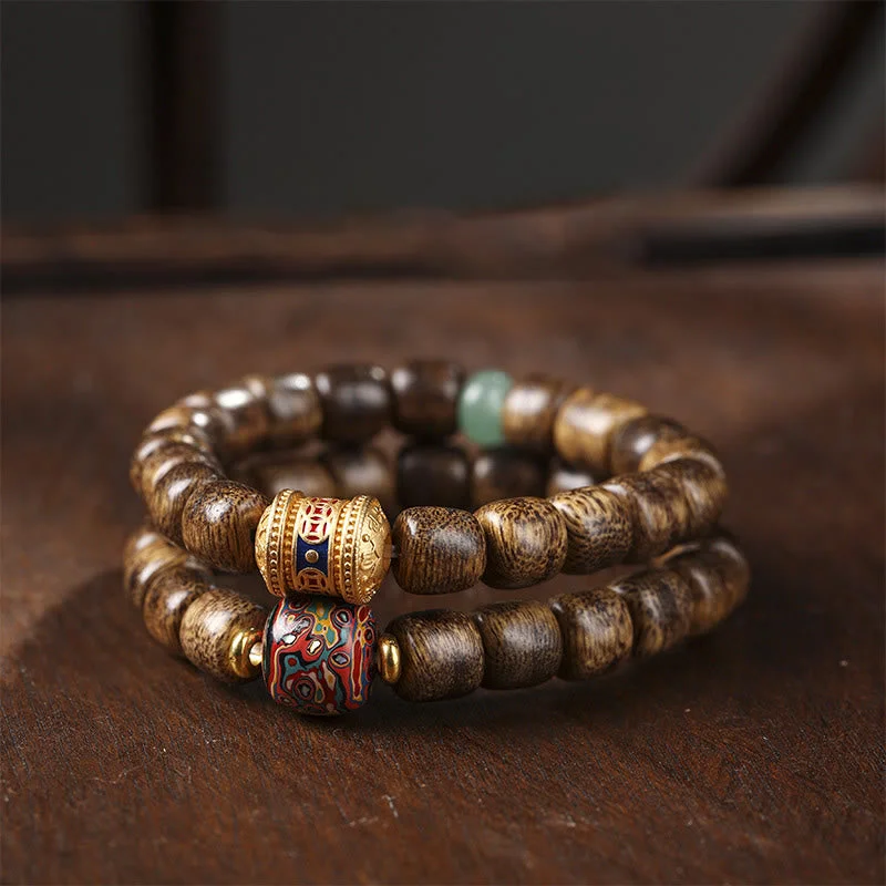 Lightweight Bracelets for Men-Buddha Stones Agarwood Copper Coin Auspicious Cloud Calm Bracelet Lightweight Bracelets for Men-Buddha Stones Agarwood Copper Coin Auspicious Cloud Calm Bracelet