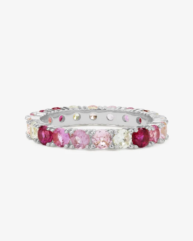 Chic Women's Rings for Fashion-Forward Looks-Heiress Ombré Ring - Silver|Pink Sapphire Ombré Chic Women's Rings for Fashion-Forward Looks-Heiress Ombré Ring - Silver|Pink Sapphire Ombré