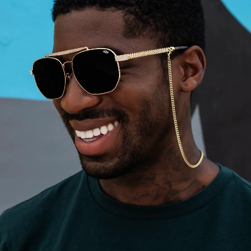 Exclusive Men's Necklaces & Pendants for the Modern Gentleman-The Grove Sunglasses in Yellow Gold with Sunglass Chain Exclusive Men's Necklaces & Pendants for the Modern Gentleman-The Grove Sunglasses in Yellow Gold with Sunglass Chain