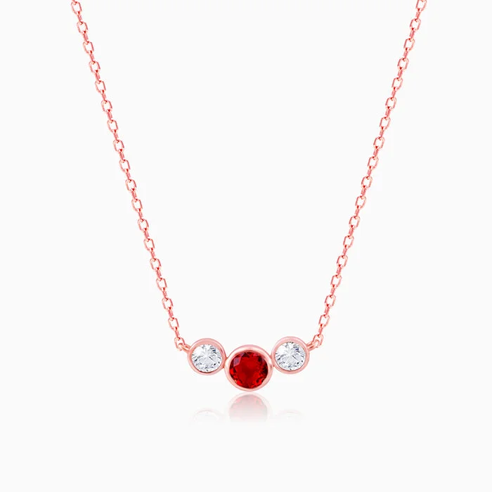 Shop Classic Women's Necklaces & Pendants with a Modern Twist-Rose Gold Scarlet Trio Necklace Shop Classic Women's Necklaces & Pendants with a Modern Twist-Rose Gold Scarlet Trio Necklace