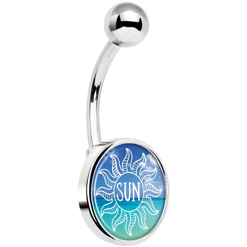 Belly Rings with Bold and Bright Stones -Cool Ocean Sun Belly Ring
