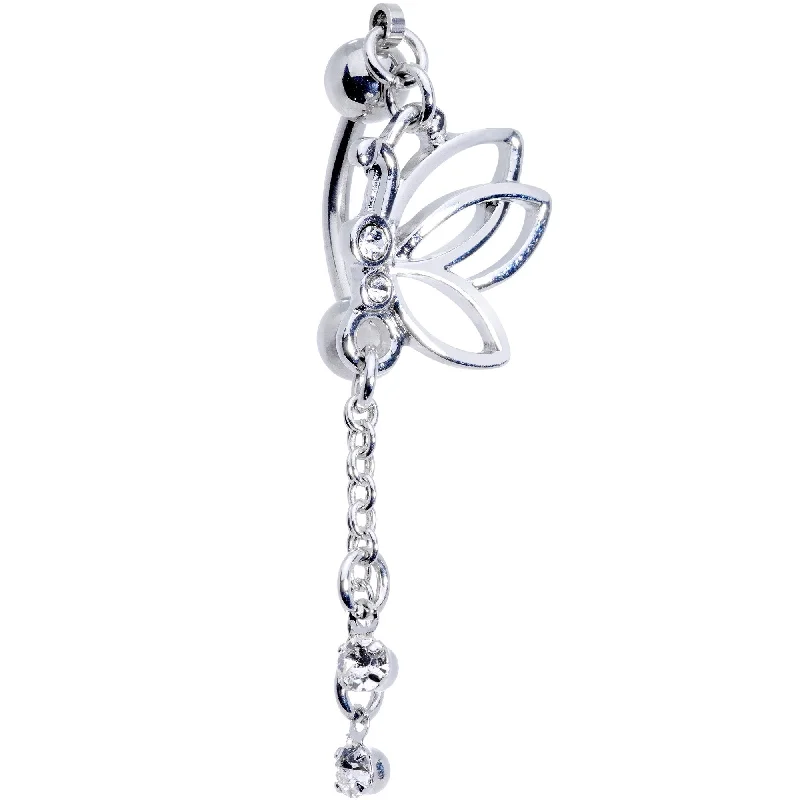 Beautiful Belly Rings with Dazzling Stones -Clear Gem Delightful Dragonfly Dangle Top Mount Belly Ring Beautiful Belly Rings with Dazzling Stones -Clear Gem Delightful Dragonfly Dangle Top Mount Belly Ring