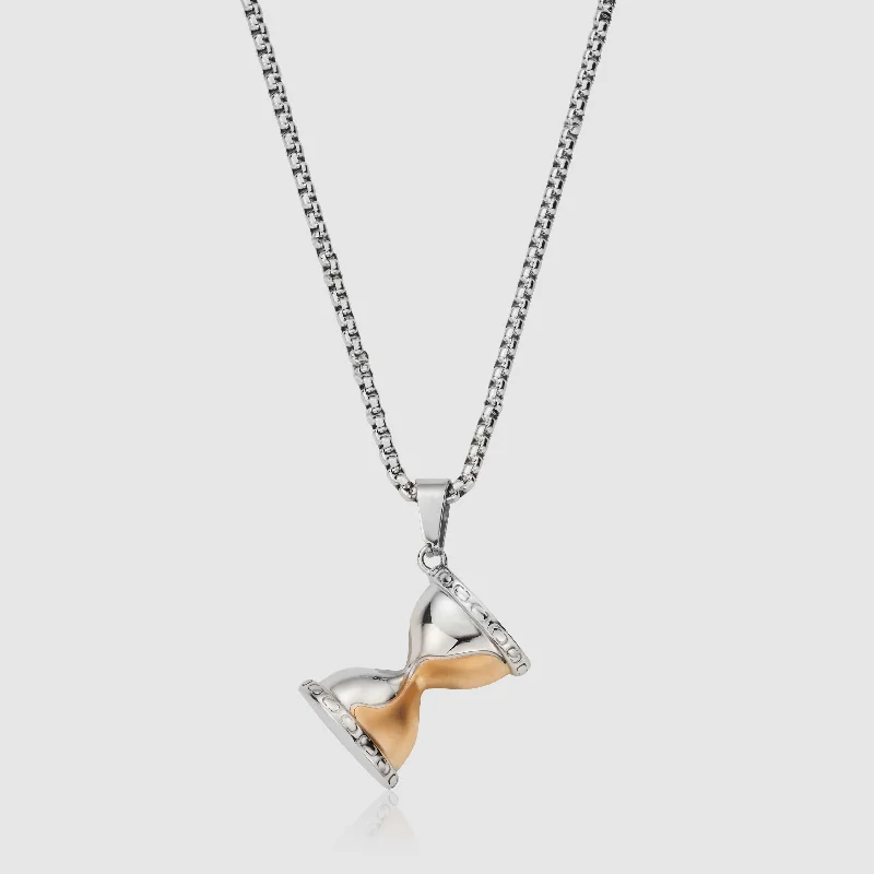 Exclusive Men's Necklaces & Pendants for the Modern Gentleman-Hourglass (Silver)