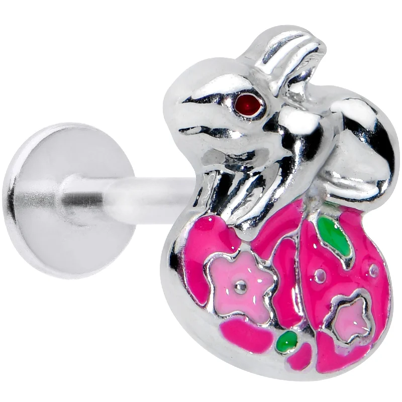 Stunning Lip Rings with Dazzling Stones16 Gauge 5/16 Pink Gem Easter Egg Easter Bunny Labret Monroe Tragus