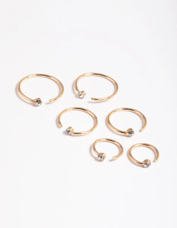 Women's Earrings – Elegant Designs for Every Personality--Gold Diamante Faux Ring
