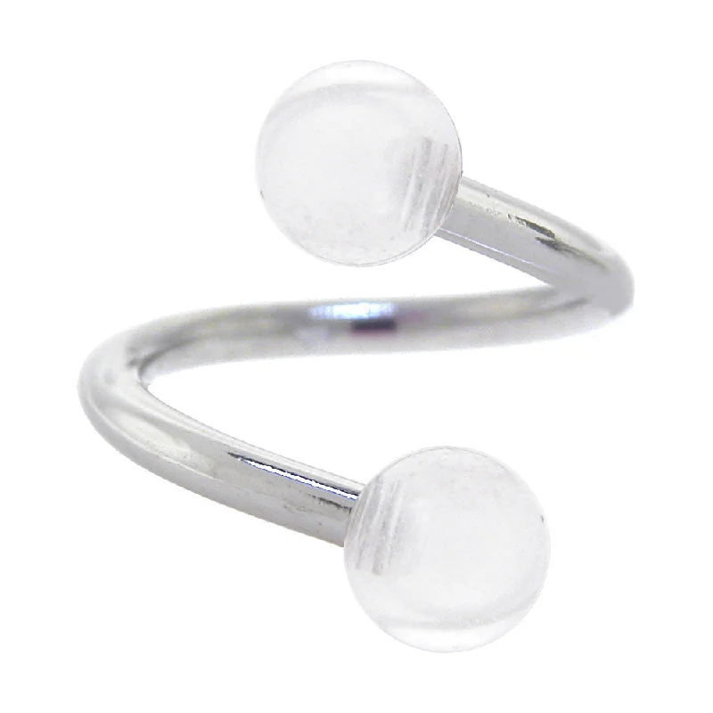 Stylish Belly Rings for Creative Fashion -Spiral Twister GLACIER ILLUSION Belly Button Ring - 5mm Balls Stylish Belly Rings for Creative Fashion -Spiral Twister GLACIER ILLUSION Belly Button Ring - 5mm Balls