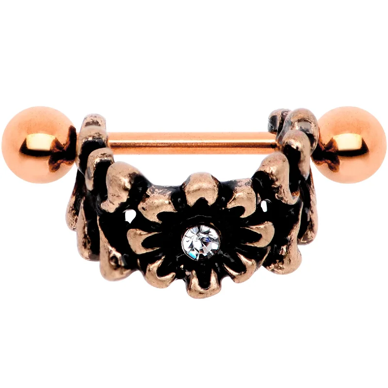 Women's Earrings – Elegant Designs for Every Personality--16 Gauge 1/2 Clear Gem Rose Gold Tone Flower Cuff Cartilage Earring Women's Earrings – Elegant Designs for Every Personality--16 Gauge 1/2 Clear Gem Rose Gold Tone Flower Cuff Cartilage Earring