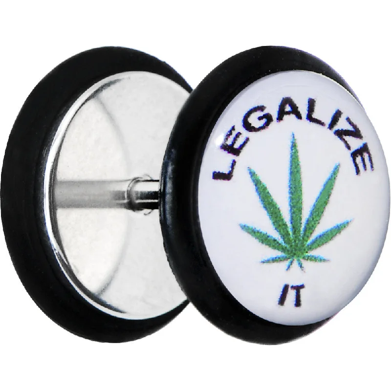 Women's Earrings – Elegant Designs for Every Personality--Legalize Pot Leaf Cheater Plug