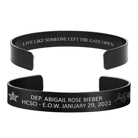 Men's Bracelets with Stone Accents-Deputy Abigail Rose Bieber Memorial Band – Hosted by the Bieber Family Men's Bracelets with Stone Accents-Deputy Abigail Rose Bieber Memorial Band – Hosted by the Bieber Family