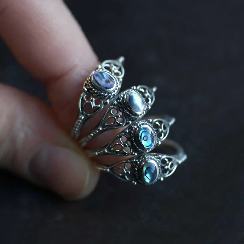 Chic Women's Rings for Fashion-Forward Looks-TOXIC MERMAID. Antique Abalone Shell Ring Chic Women's Rings for Fashion-Forward Looks-TOXIC MERMAID. Antique Abalone Shell Ring