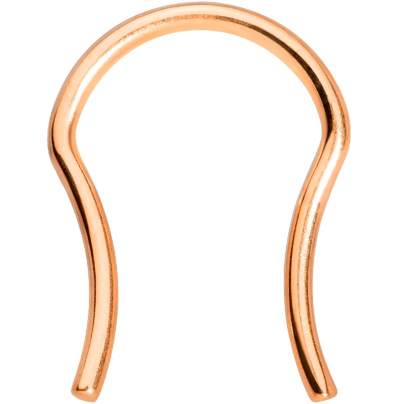 Sterling Silver Nose Rings -16 Gauge 5/8 Rose Gold Tone ASTM F-136 Implant Grade Titanium Septum Retainer