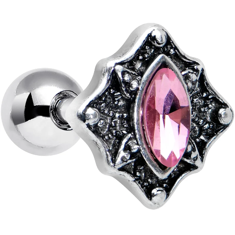 Women's Earrings – Elegant Designs for Every Personality--16 Gauge 1/4 Pink Gem Rhombus Retro Cartilage Tragus Earring Women's Earrings – Elegant Designs for Every Personality--16 Gauge 1/4 Pink Gem Rhombus Retro Cartilage Tragus Earring