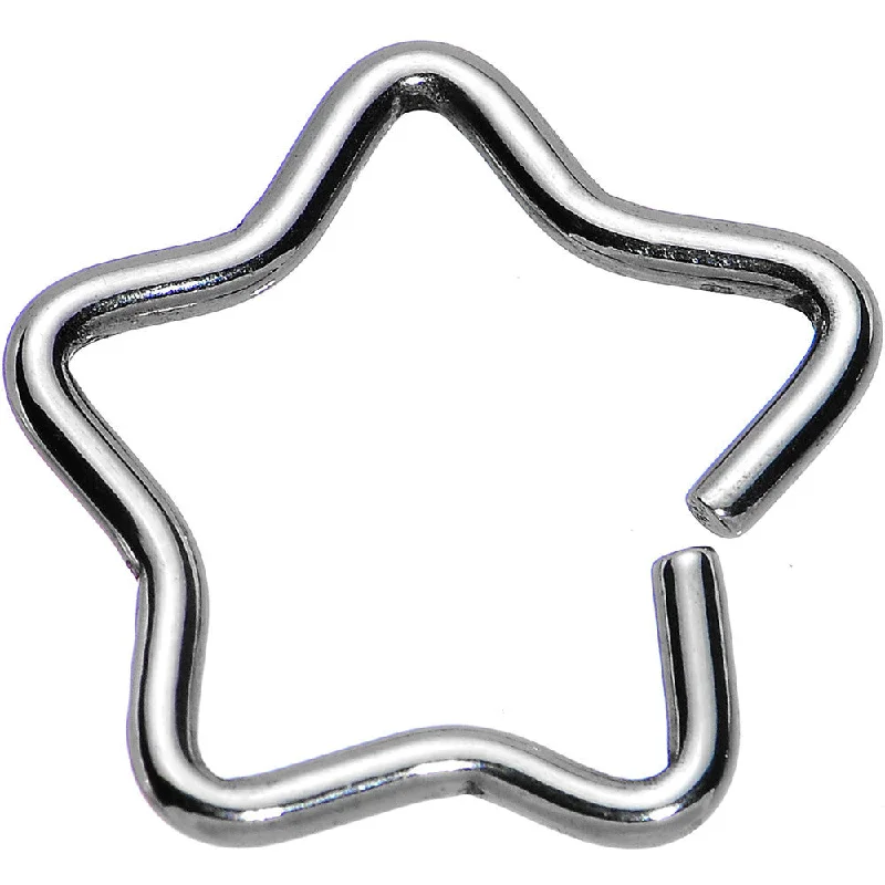 Women's Earrings – Elegant Designs for Every Personality--16 Gauge 3/8 Steel Hollow Star Closure Daith CartilageTragus Earring