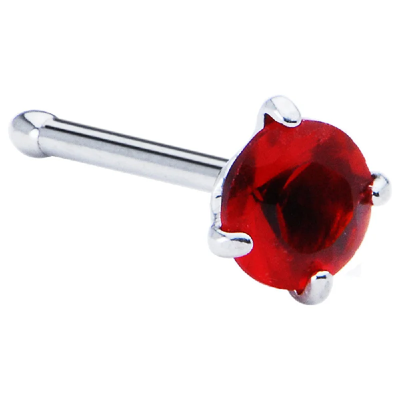 Nose Rings for Creative Jewelry Styles -Ruby Red Cubic Zirconia Nose Bone
