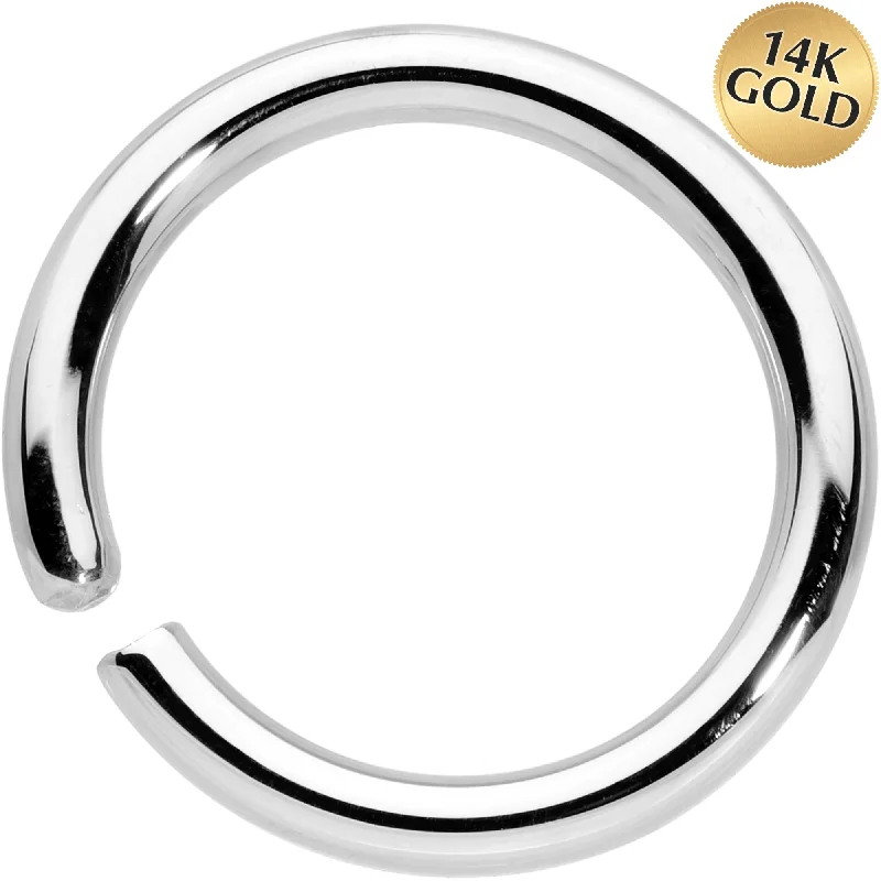 Simple Lip Rings with Classic Finish14 Gauge 3/8 Handcrafted Solid 14k White Gold Seamless Circular Ring Simple Lip Rings with Classic Finish14 Gauge 3/8 Handcrafted Solid 14k White Gold Seamless Circular Ring