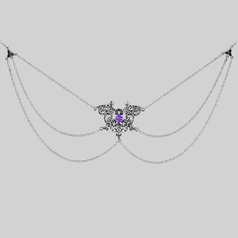 Shop Classic Women's Necklaces & Pendants with a Modern Twist-MALVOLIA. Garden of Remembrance Amethyst Necklace - Silver Shop Classic Women's Necklaces & Pendants with a Modern Twist-MALVOLIA. Garden of Remembrance Amethyst Necklace - Silver