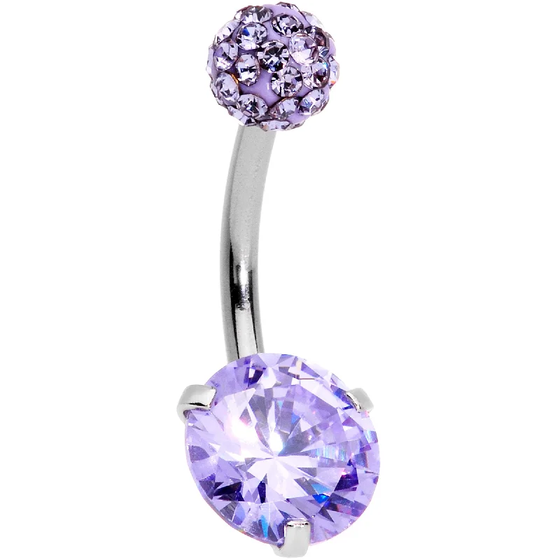 Comfortable Belly Rings for Active Fashion -Purple Gem Days of Disco Belly Ring