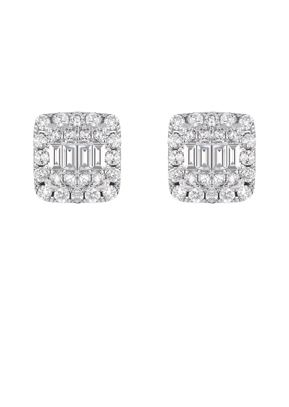 Shop Durable Men's Earrings for Everyday Wear-Mens Stud Diamond Earrings | 1.3 Carats 14K White Gold Shop Durable Men's Earrings for Everyday Wear-Mens Stud Diamond Earrings | 1.3 Carats 14K White Gold