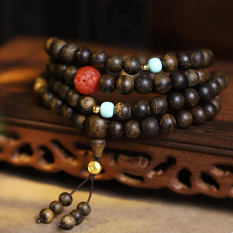 Minimalist Men's Bracelets-Buddha Stones 108 Mala Beads Agarwood Red Agate Turquoise Peace Meditation Bracelet Minimalist Men's Bracelets-Buddha Stones 108 Mala Beads Agarwood Red Agate Turquoise Peace Meditation Bracelet