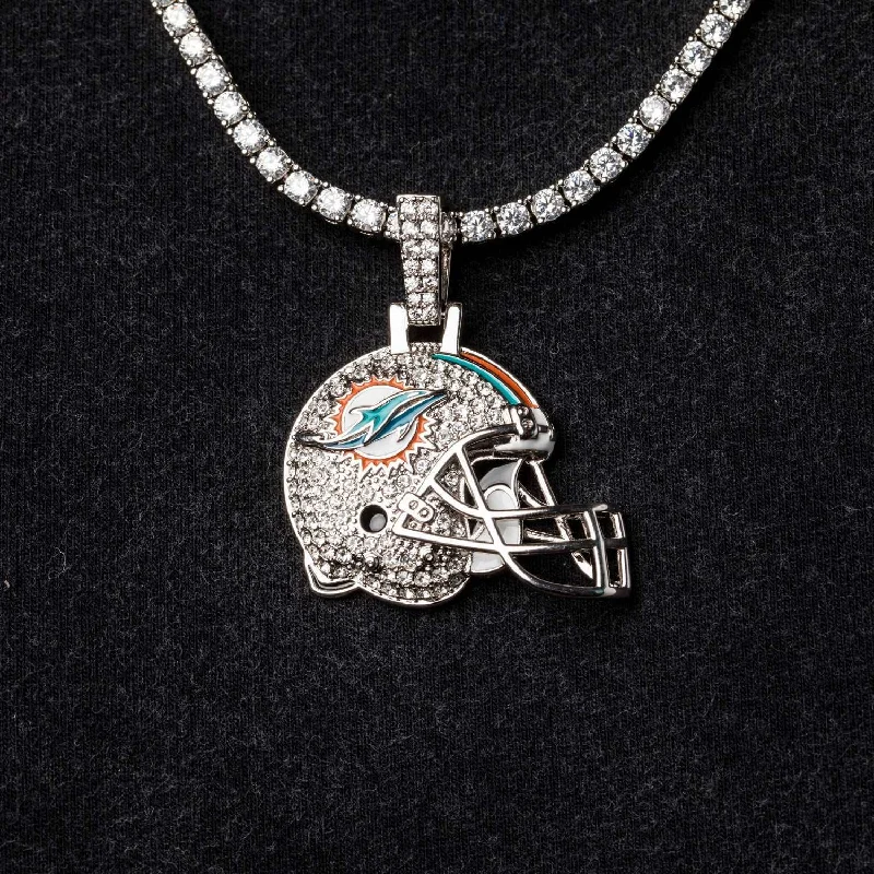 Exclusive Men's Necklaces & Pendants for the Modern Gentleman-Miami Dolphins Official NFL Helmet Pendant Exclusive Men's Necklaces & Pendants for the Modern Gentleman-Miami Dolphins Official NFL Helmet Pendant