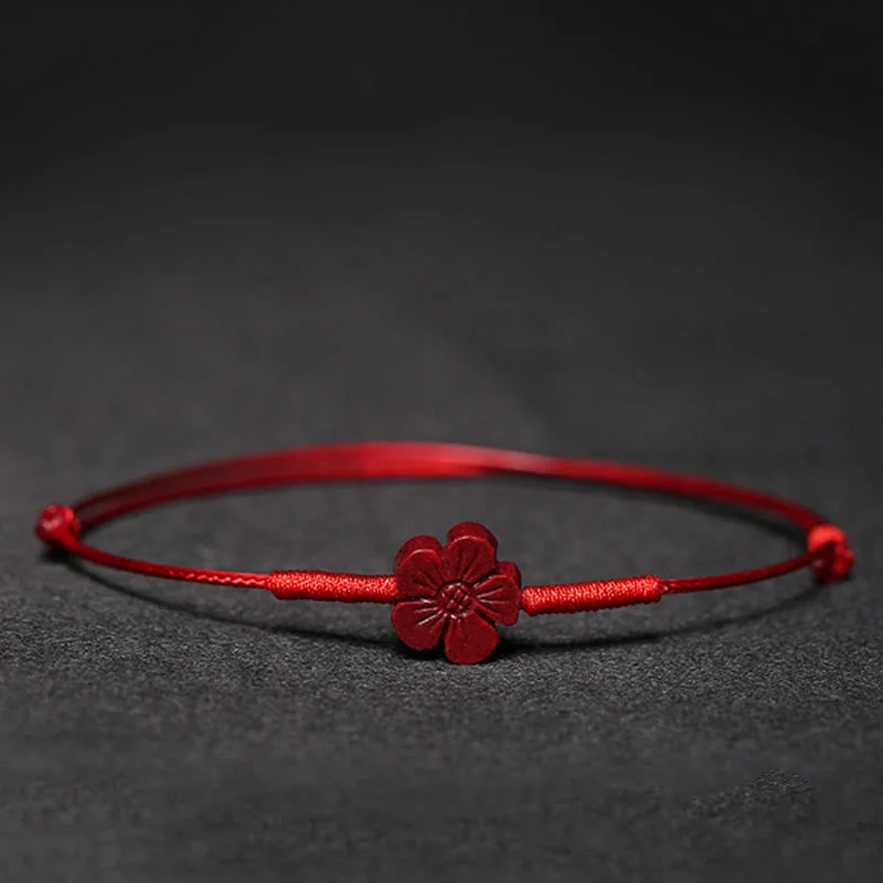 Men's Bracelets with Unique Charms-Buddha Stones Handmade Plum Blossom Four Leaf Clover PiXiu Lotus Koi Fish Cinnabar Blessing Braid Bracelet Men's Bracelets with Unique Charms-Buddha Stones Handmade Plum Blossom Four Leaf Clover PiXiu Lotus Koi Fish Cinnabar Blessing Braid Bracelet