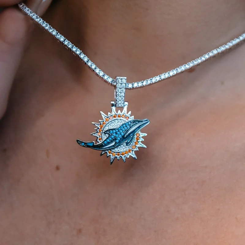 Shop Classic Women's  Necklaces & Pendants with a Modern Twist-Miami Dolphins Official NFL Pendant