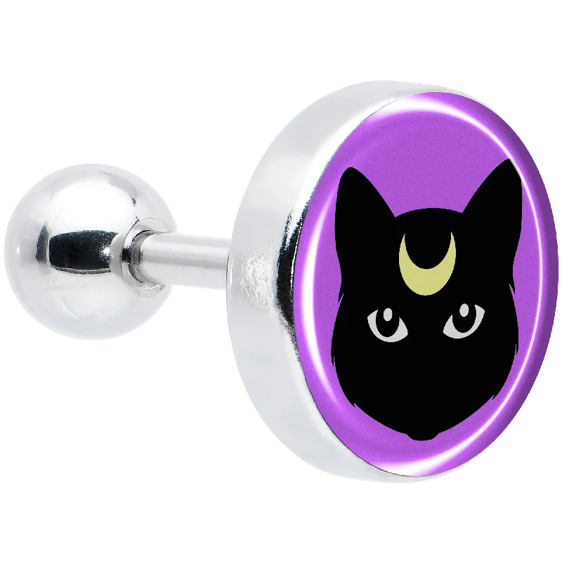 Women's Earrings – Elegant Designs for Every Personality--16 Gauge 1/4 Black Mystic Kitty Cat Tragus Cartilage Earring Women's Earrings – Elegant Designs for Every Personality--16 Gauge 1/4 Black Mystic Kitty Cat Tragus Cartilage Earring