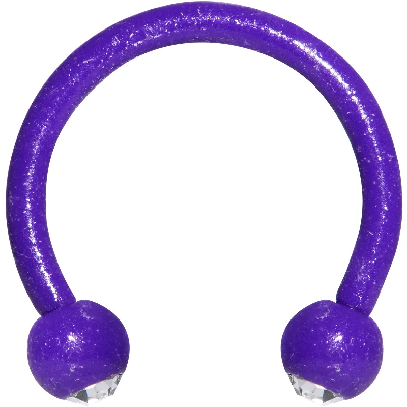 Lip Rings for Classic Everyday Fashion16 Gauge Clear Gem Purple Glow in the Dark Horseshoe Circular Barbell